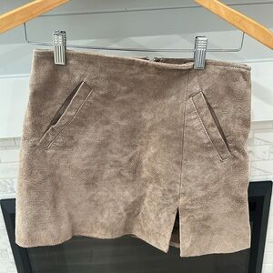 Blank NYC suede leather tan brown Skirt